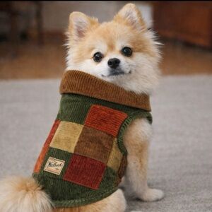 Woolrich Pet Corduroy Vest Jacket Dog SZ Small Autumn Brown Green Outdoor  READ